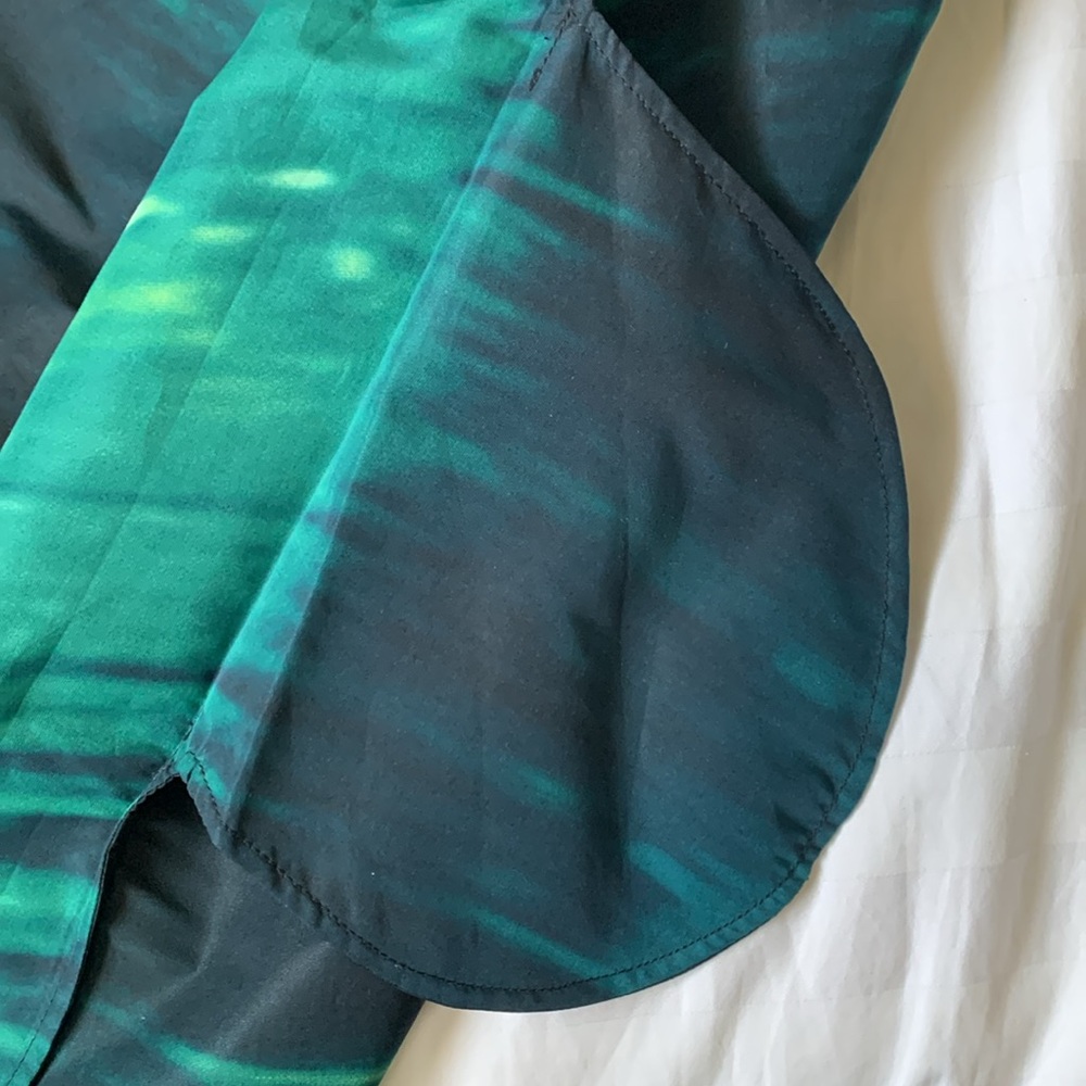 Marni Italian deep blue to bright green bateau neck tucked waist dress EUC - Picture 8 of 10